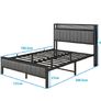 Double Bed Frame with Wooden Storage Headboard Shelf Image 8