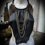 1 Sexy Leather and Chains Bib Necklace Bird Skull Wings Apocalyptic Image 3