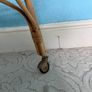 Vintage 1960s Rattan Crib Cradle on Castors with Canopy Arm Image 4