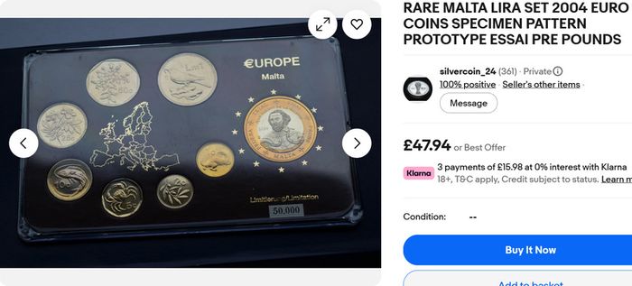 Malta Mint Set & 1 Euro Specimen Pattern EU Accession