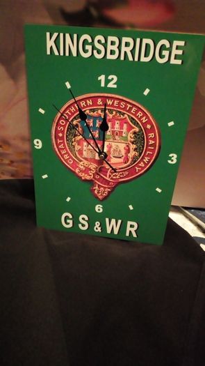 Kingsbridge station novelty clock Irish railway novelty item