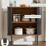 Buffet Storage Cabinet for Living Room, Kitchen Cupboard with Tambour Sliding Door, Storage Unit for Modern Home Dinning Room,Black Image 3