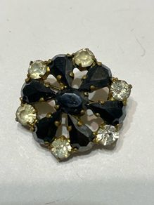 Black & Rhinestone brooch