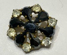 Black & Rhinestone brooch