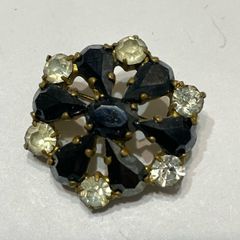 Black & Rhinestone brooch