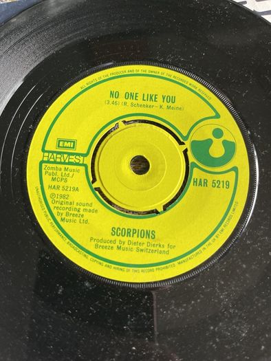 Scorpions. No one like you 7 inch single in vg condition