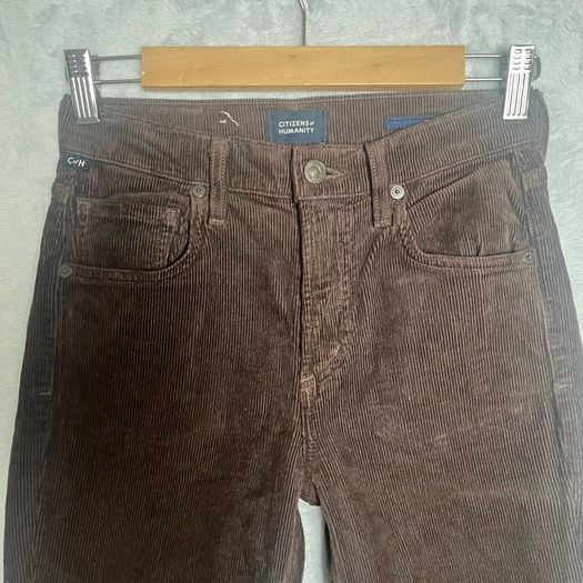 Citizens Of Humanity Isola Flare Trousers Sz 23W XXS Brown Corduroy Boho Retro