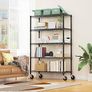 Steel Storage Shelving 5-Tier Utility Shelving Unit with Wheels, Steel Organizer Wire Rack for Home,Kitchen,Office,Garage, 45 x 120 x 192cm Image 2