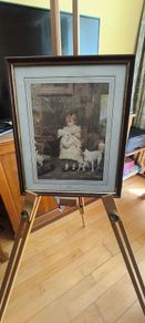 Vintage Framed Print - Puppy Love - by Charles Burton Barber (1836-1893) Made in England