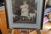 Vintage Framed Print - Puppy Love - by Charles Burton Barber (1836-1893) Made in England
