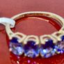 Gold 9K (375) Yellow Gold Premium Tanzanite 5 Stone Ring 4.00 Ct. Image 9