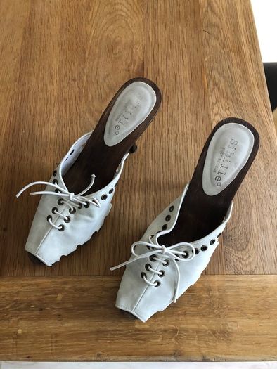 Slip-on heeled sandals, size 37EU