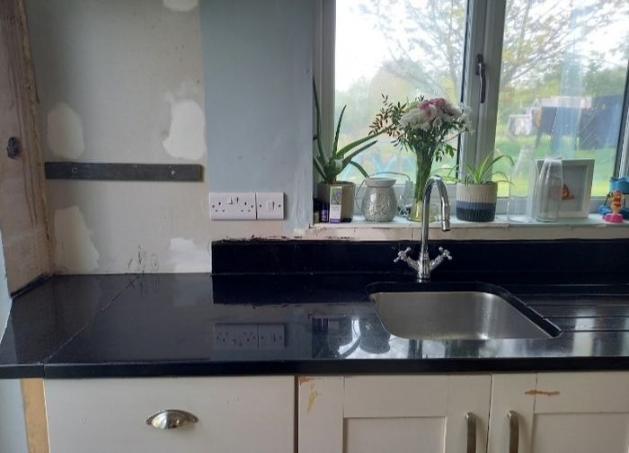 Black granite worktops