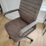 Office Chair - Brown Faux Suede, Swivel, Height Adjustable Image 2