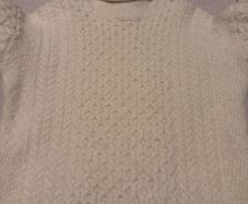 Aran Crafts 100% Merino Wool Aran Jumper  Cream  Fits UK 10
