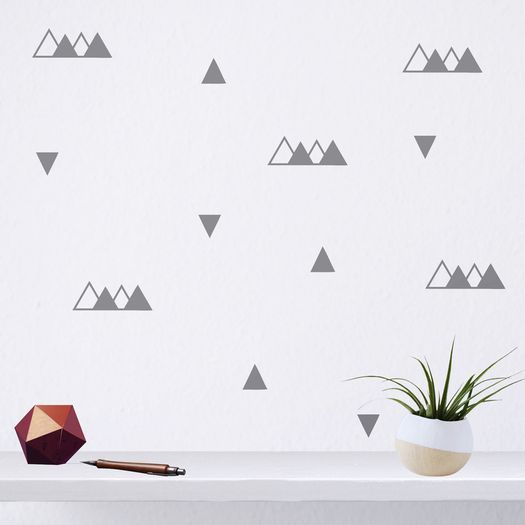 Black Triangle Wall Stickers, Triangle Pattern, Geometric Wall Decal, Triangle Wall Decals, Vinyl Decal Set, Wall Art, Gift ideas