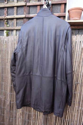Brooks Brothers Brown Leather Coat, wool/cashmere lining