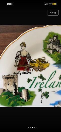 Vintage Irish Souvenir Plate