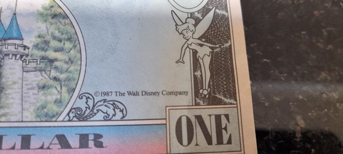 Disney Dollar 1989 with envelope  RARE