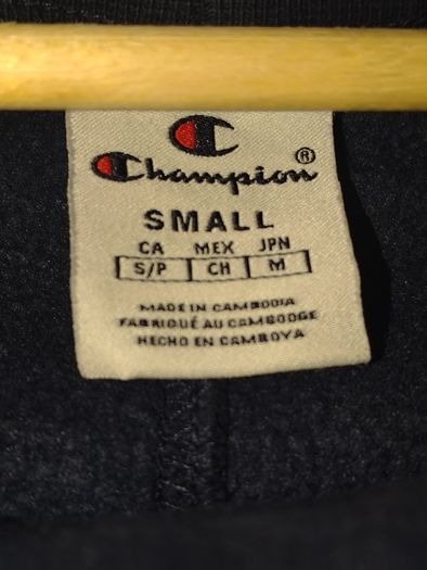 Champion Men's Navy Sweatpants - Small - Big C Vertical Logo