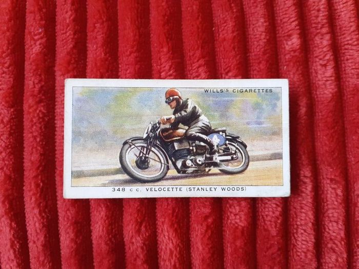 Scarce, 1939 Original 348cc Velocette, Stanley Woods Card, Irish Motorcycle Racing Legend