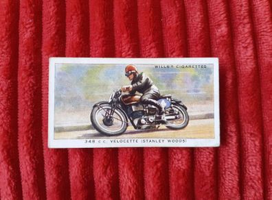 Scarce, 1939 Original 348cc Velocette, Stanley Woods Card, Irish Motorcycle Racing Legend