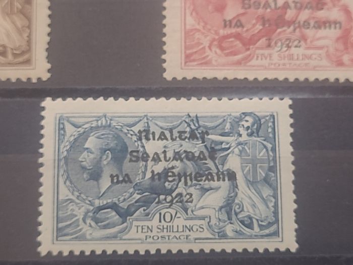 Irish overprint stamps  - 1922 Rialtas 4 line overprint set