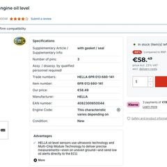 HELLA 6PR 013 680-141 Sensor, engine oil level