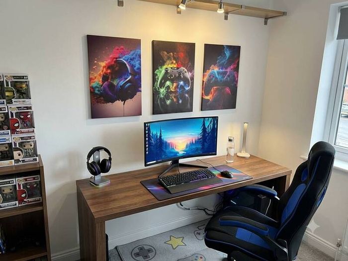 3 framed printed canvas 35x55cm