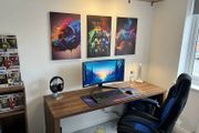 3 framed printed canvas 35x55cm