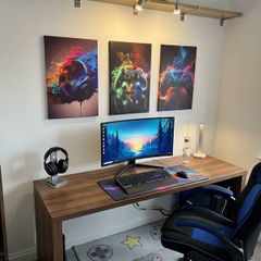 3 framed printed canvas 35x55cm