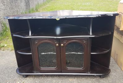 Corner cabinet mahogany with glass doors
