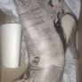 Women Vegan Leather Gray Bootie - Go Back to Being Yourself Design new in box size 41 Image 5