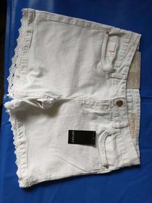 ESMARA Ladies denim shorts. NEW White with lace 38 (10 uk)