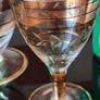 Vintage Mid-Century Modern Handmade Ussr Crystal Decanter & Six Cordial/Port/Sherry Glasses Set With Gold Bands, Barware - 7 pcs Image 5