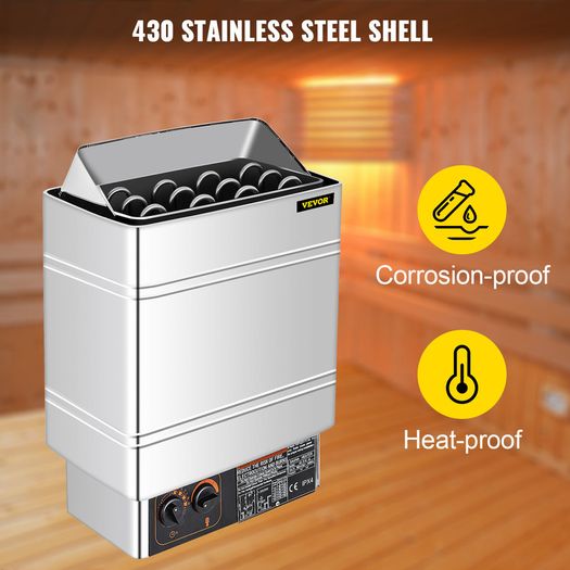 9 KW Electric Sauna Heater Stove Internal Controller Overheating Protection Spa Sauna Room Steam Generator