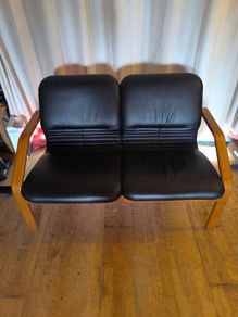 Black vintage 2-seater lounge seat