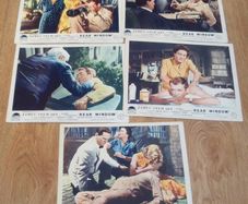 Alfred Hitchcock's Rear Window Starring James Stewart and Grace Kelly 5 Colour Movie Lobby Cards