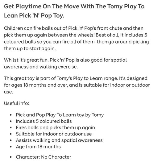 Tomy Toomies Pic & Pop - BNIB