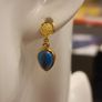Gold Plated Sterling Silver Turquoise Drop Earrings Image 2