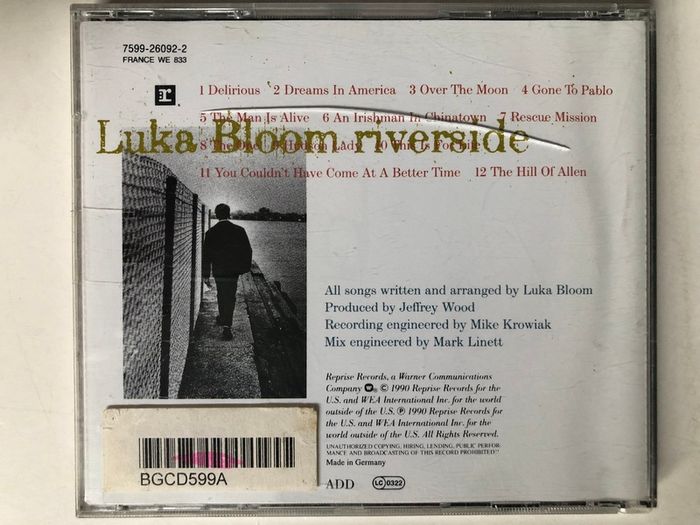 Luka Bloom [1990] Riverside [1xCD Album]