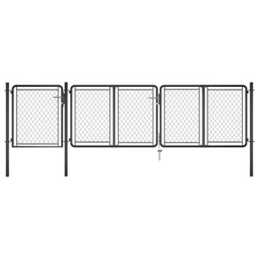 Garden Gate Steel 100x395 cm Anthracite