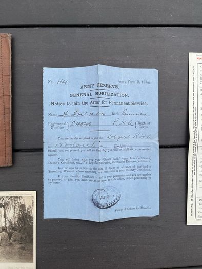WW1 British Old contemptible 1914 original paybook and paperwork grouping