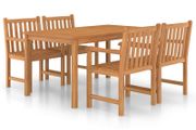 5 Piece Garden Dining Set Solid Teak Wood
