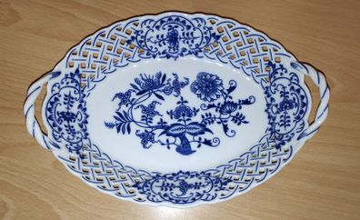 Vintage Original Bohemia Zwiebelmuster Blue Onion pattern perforated basket