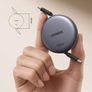 Retractable USB C to USB-C Charger Cable 100W Fast Charging 4-Length Adjustable (0.36/0.6/0.82/1M) Auto Rewind Type C Lead For MacBook, iPad, iPhone Air/17/16, Galaxy S25, 1M Max, Black Image 3