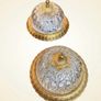 Elegant Vintage Pendant Chandelier Brass and Cut Glass Ceiling Lamp Image 3