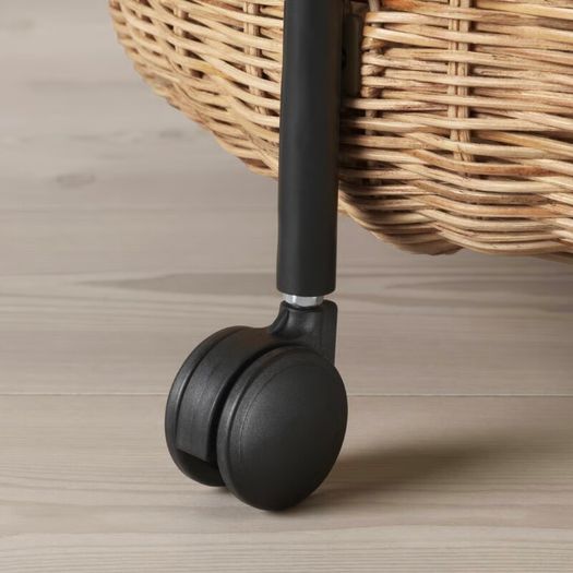 IKEA LUBBAN Trolley table with storage, rattan/anthracite