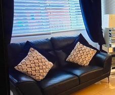 sofa 2 seater  navy leather couch