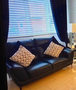 sofa 2 seater  navy leather couch